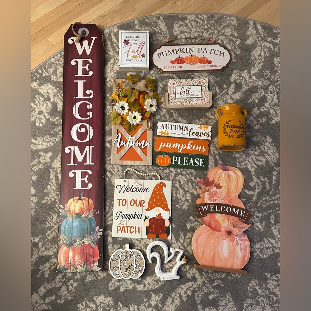 Autumn Welcome Sign and Decor Set